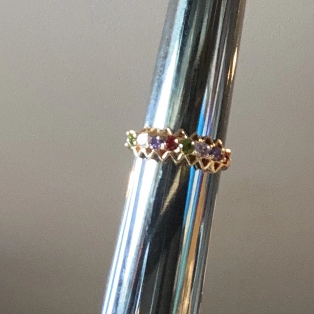 Swarovski Elements Rainbow Crystal Stackable Band Ring, Size 9